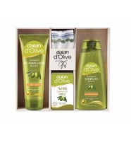 Dalan dOlive Ahşap Set 400 ml Şampuan + 200 ml Saç Kremi + Sabun