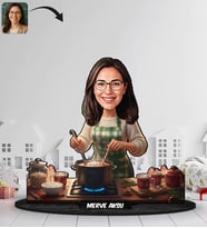 BK Gift Kişiye Özel Kadın Yılbaşı Tasarımlı Karikatür Biblo -4, Yılbaşı Hediyesi, Yeni Yıl Hediyesi
