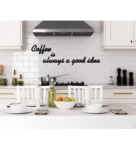 BK Home Coffee Is Always A Good Idea Ahşap Duvar Yazısı (Siyah)