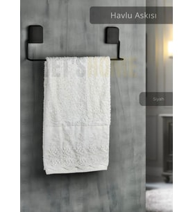 Havlu Askısı Paslanmaz Çelik Yapışkanlı Banyo Havluluk Düzenleyici Siyah