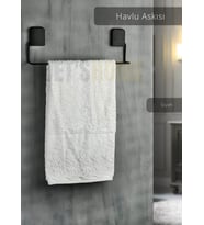 Havlu Askısı Paslanmaz Çelik Yapışkanlı Banyo Havluluk Düzenleyici Siyah