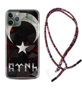 Apple iPhone 11 12 13 14 Pro Max Kılıf Boyun Asklı Rasta Silikon Göktürk 1394