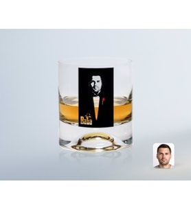 BK Gift Kişiye Özel Renkli Baskılı Godfather Baba Tasarımlı Viski Bardağı-8 (Beyaz)