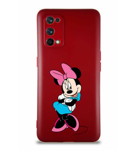 Realme 7 Pro Soft Premier Kapak Minnie Mouse-D Tasarımlı Silikon Kılıf - Mürdüm (Şeffaf)