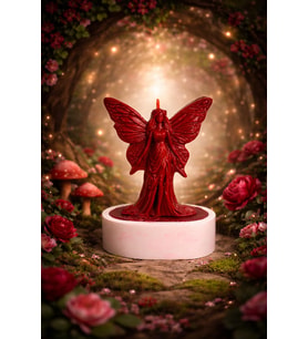 RED LARA CANDLE -el yapımı mum - (Kırmızı-Beyaz)