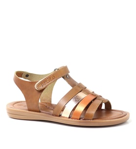Artico Bellini Hakiki Deri Vaketa Kahve Taba Kız Çocuk Sandalet