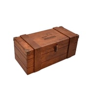 Tuns Woods Yazı Veya Logolu Kayın Ahşap Kutu Metal Klipsli 35X15x15cm (Kahverengi)