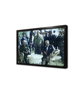 Atatürk ve Fevzi Çakmak Çerçeveli Cam Tablo