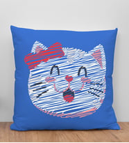 BK Gift Modern Art Tasarımlı Mavi Kırlent Yastık, Arkadaşa Hediye, Ev Dekorasyonu, Ev Hediyesi-7