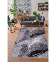 Dijidekor Halı Gri Cool Karo Yıkanabilir Saçaksız Kesme İnce Yolluk Kilim Salon Halısı Modelleri (Antrasit)