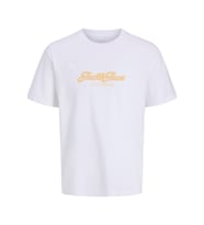 JACK & JONES Erkek JORCATSKILLS BALLON TEE SS CN FST Balon Kesim Tişört (Beyaz)