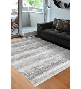 Dijidekor Halı Gri Cool KY7056 Yıkanabilir Saçaklı Kesme İnce Yolluk Kilim Salon Halısı Modelleri