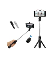 Bluetooth Tripod ile 360° Dönen Katlanabilir Selfie Çubuğu