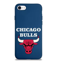 Apple iPhone 7 Uyumlu Lansman Kılıf Chicago Bulls Tasarımlı Altı Kapalı İçi Kadife Kaplı  Kapak (Şeffaf)