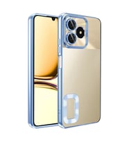 Realme C53 4G Uyumlu Kılıf Silikon Kamera Korumalı Renkli Şeritli Logo Gösteren Zore Omega Kapak
