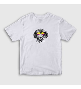 Presmono Unisex Çocuk Beyaz Poodle Dog Köpek T-Shirt 409850tt (Beyaz)
