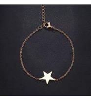 Kişiye Özel 925 Ayar Gümüş Yıldız Bileklik (Gold)