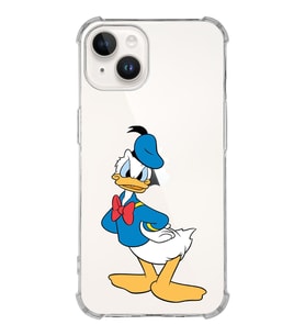 Apple iPhone 14 Uyumlu Köşe Korumalı Antişok Kapak Donald Duck Tasarımlı Şeffaf  Kılıf