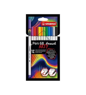 Stabilo Keçe Uçlu Boya Kalemi Pen 68 Brush Arty 12 Renk (Siyah)