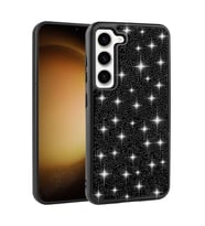 Vendas Samsung Galaxy S23 Kılıf Parlak Taşlı Tasarım Zore Pırlanta Kapak (Siyah)