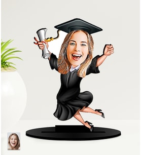 Kişiye Özel Yeni Mezun Karikatürlü  Mdf Biblo (Çok Renkli)