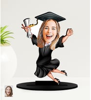 Kişiye Özel Yeni Mezun Karikatürlü  Mdf Biblo (Çok Renkli)