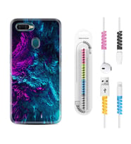 Oppo A5S A15 A16 A54 A55 A73 A74 Kılıf Kablo Koruma Spiral Silikon Explosive 1734