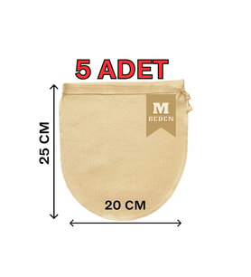 25x30 cm 5 Adet Organik Pamuk Süzme Kesesi Süt Bezi Çok Amaçlı Kese Süt Bezi Yoğurt Peynir