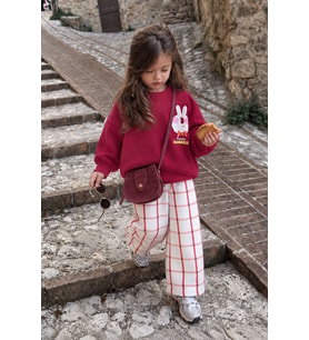 Happy Bunnies Kız Çocuk Sweatshirt & Denim Pantolon 2’li Takım - Bordo