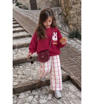 Happy Bunnies Kız Çocuk Sweatshirt & Denim Pantolon 2’li Takım - Bordo