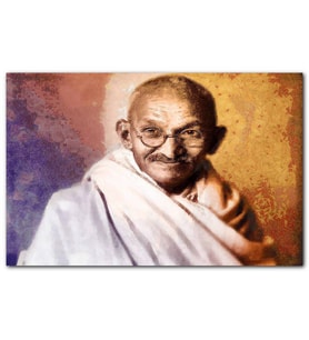 Cakatablo Mahatma Gandhi Yağlı Boya Portresi MDF Tablo
