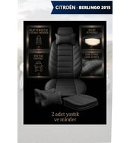 citron berlingo 2015 Koltuk ve Kılıf uyumlu Lüks Siyah Minder Yastık 2 Minder 2 Yastık