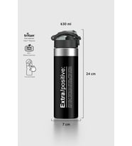 Renga Saga Metal Aksesuarlı 630 ml Tritan Matara 912092 Positive Siyah