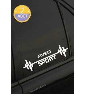 Chevrolet Aveo Nabız Kalp Atışı Ritim Aveo Araç Uyumlu Oto Sticker 2 Adet Beyaz 20*7CM