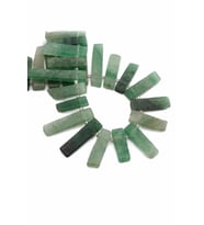Yeşil Florit Doğal Taş Parlak Yeşil Dikdörtgen Kesim 10x40mm Dizi [AA]