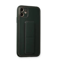 İphone 12 Kılıf Co Deri Standlı Kapak - Füme