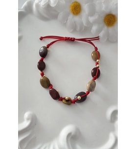 SERTİFİKALI AMORF MOKAİT JASPER BİLEKLİK (ASANSÖR KAPAMA )