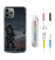 Apple iPhone 11 12 13 14 Pro Max Kılıf Kablo Koruma Spiral Silikon Warrior 1653