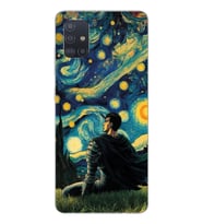 Samsung Galaxy A71 Uyumlu Berserk The Starry Night Tasarımlı Şeffaf Telefon Kılıfı