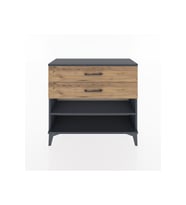 Arges Şifonyer Tek Raflı 2 Çekmeceli 88x30x80 Antrasit-Çam