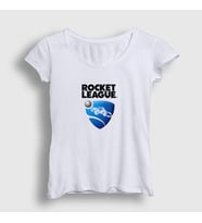 Presmono Kadın Beyaz Logo Oyun Rocket League T-Shirt 491609tt (Beyaz)