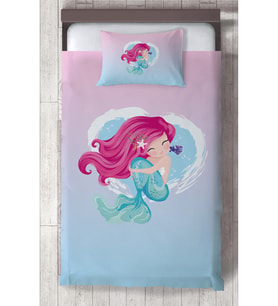 MEKTA HOME BEBEK VE ÇOCUK ODASI Deniz Kızı Desenli Yatak Örtüsü