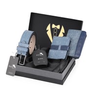 Polo Air Erkek Damat Çeyiz Zarif Kutulu 4'lü Spor Set Kemer, Cüzdan, Kartlık, Parfüm P-DMT-0010 (Lacivert)