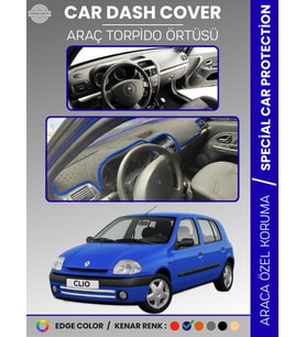 RENAULT CLIO 2 EKRANLI + ÇUKURLU (2001-2012) Torpido Örtüsü Ön Göğüs Koruma Torpido Koruma