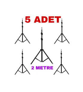 5 Adet Metal Tripod 2m Selfie Işığı Ayaklığı Medikal ve Stüdyo Ekipmanı