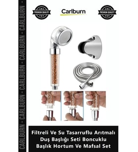 Özel Üretim Filtreli Su Tasarruflu Arıtmalı Duş Başlığı Seti Boncuklu Başlık Hortum Mafsal Set