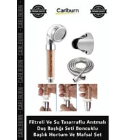 Özel Üretim Filtreli Su Tasarruflu Arıtmalı Duş Başlığı Seti Boncuklu Başlık Hortum Mafsal Set