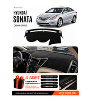 HYUNDAİ SONATA (2009-2015) Uyumlu Torpido Örtüsü Torpido Kılıfı - Siyah Bej