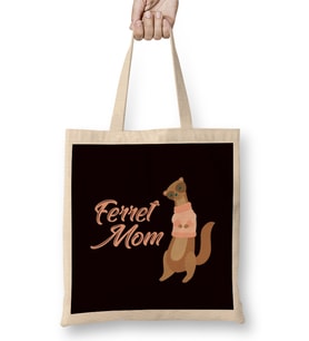 Ferret Mom Ferrets Lover Animal Welfare Polecat Fans Zoo Bez Çanta Uzun Saplı