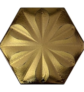 Armada Çini 15x17 Cm Çiçekli Bronz Altıgen Seramik